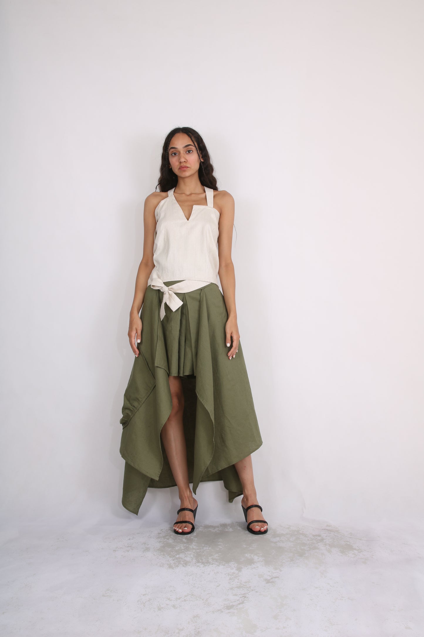 Tied Essence Top cream silk