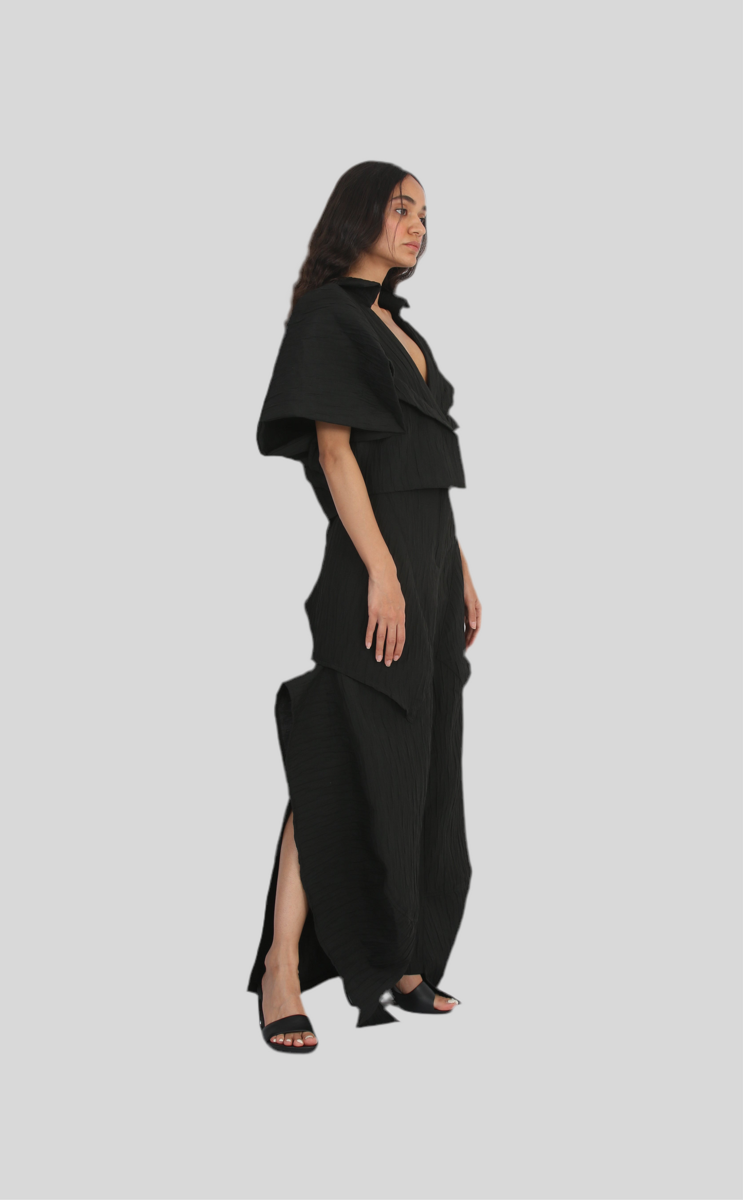 Eternal Fold Jacquard Cropped coat