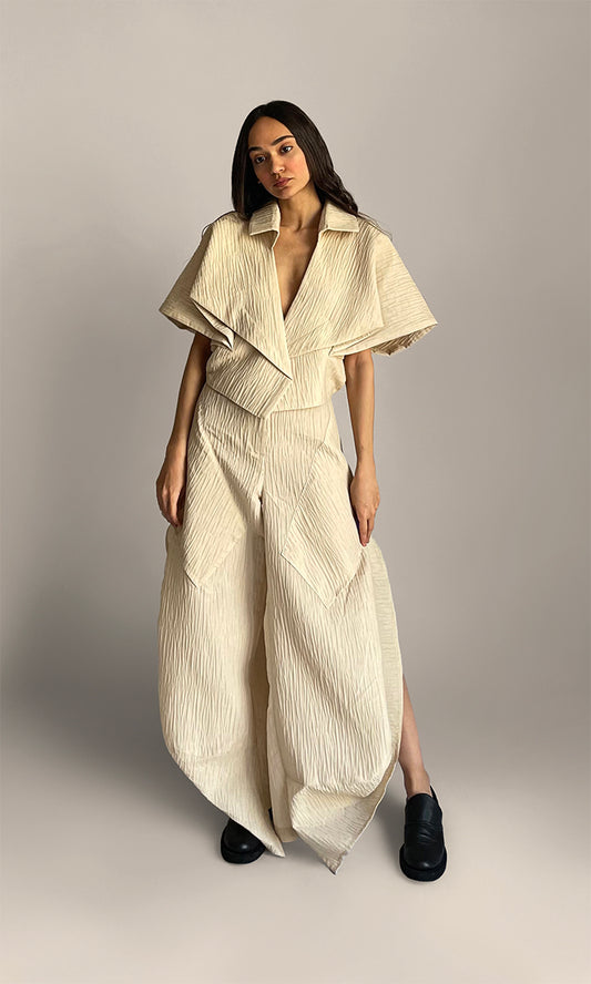 Eternal Fold Jacquard Cropped Jacket
