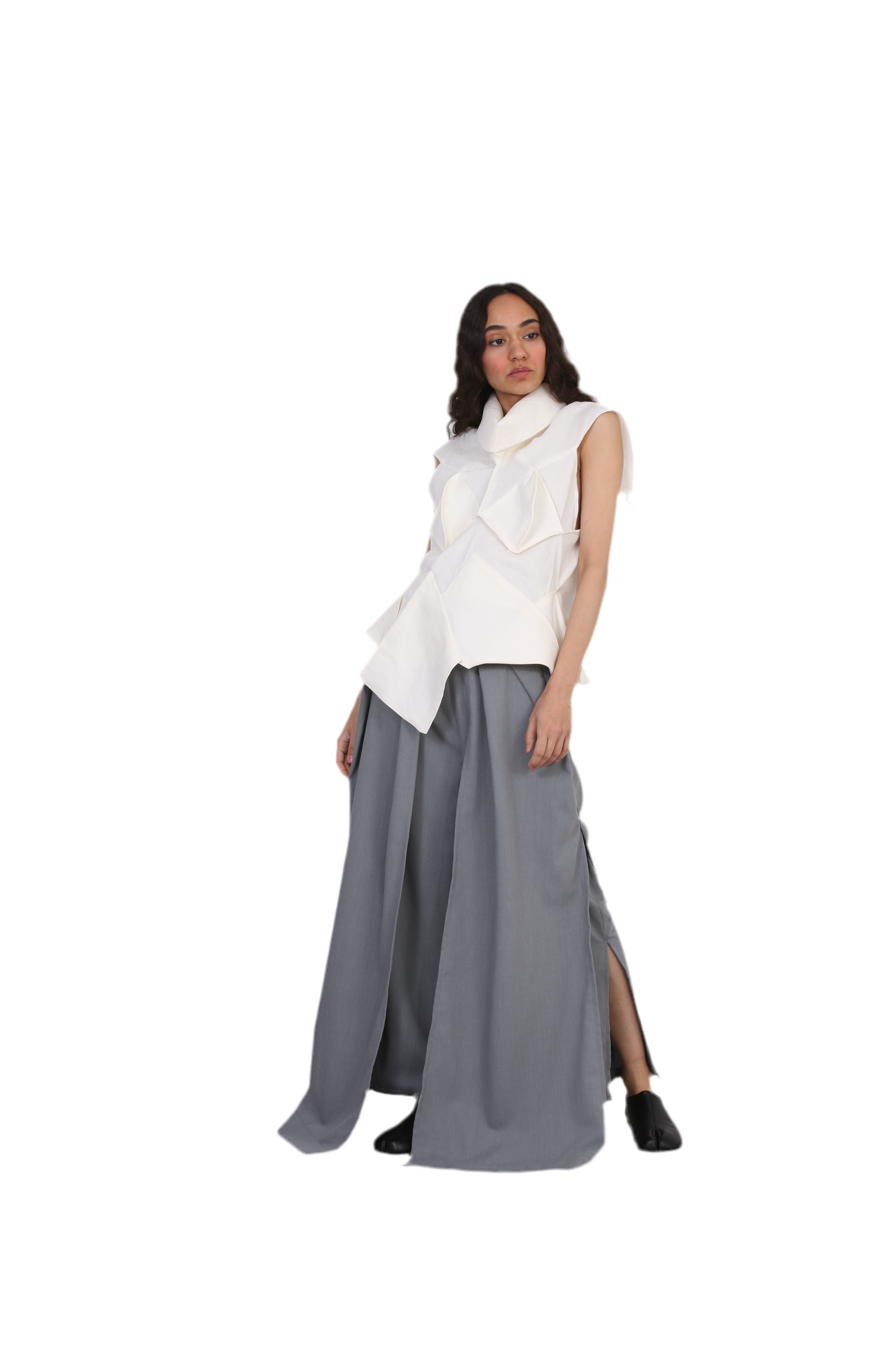 Celestial slit Wide-Leg Pants