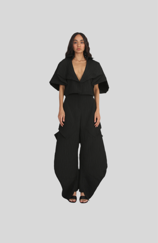 Eternal Fold Jacquard Cropped coat