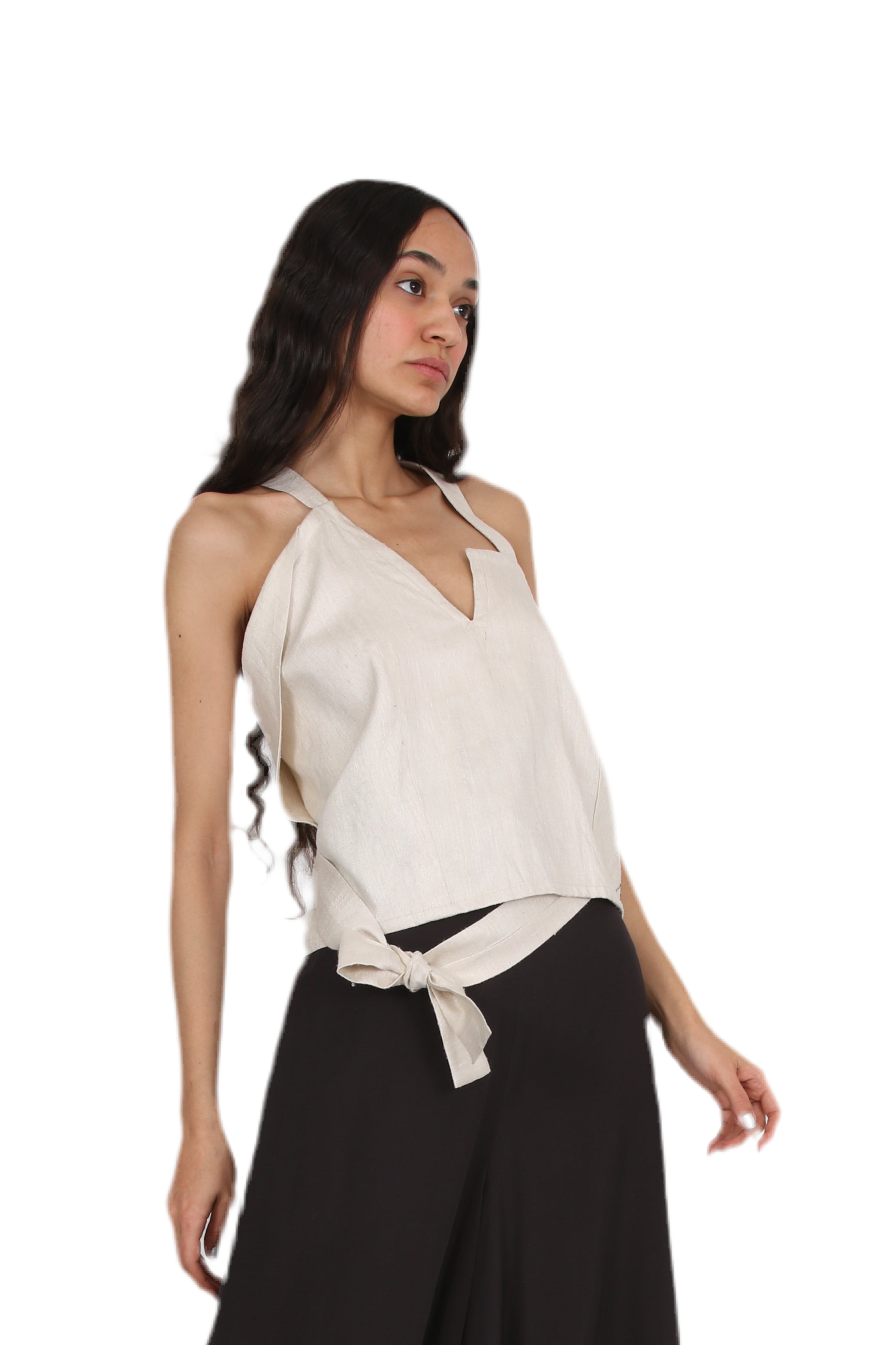 Tied Essence Top cream silk