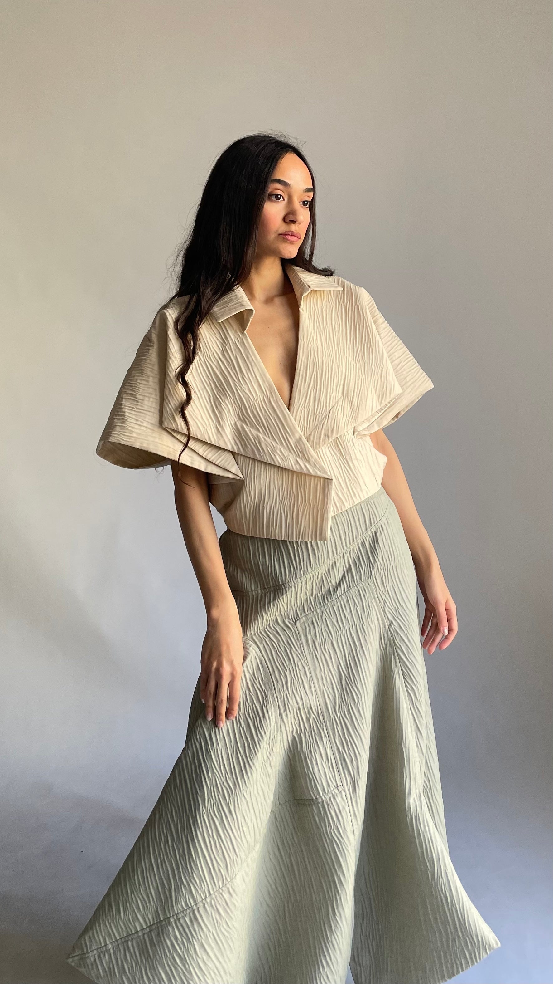 Eternal Fold Jacquard Cropped Jacket