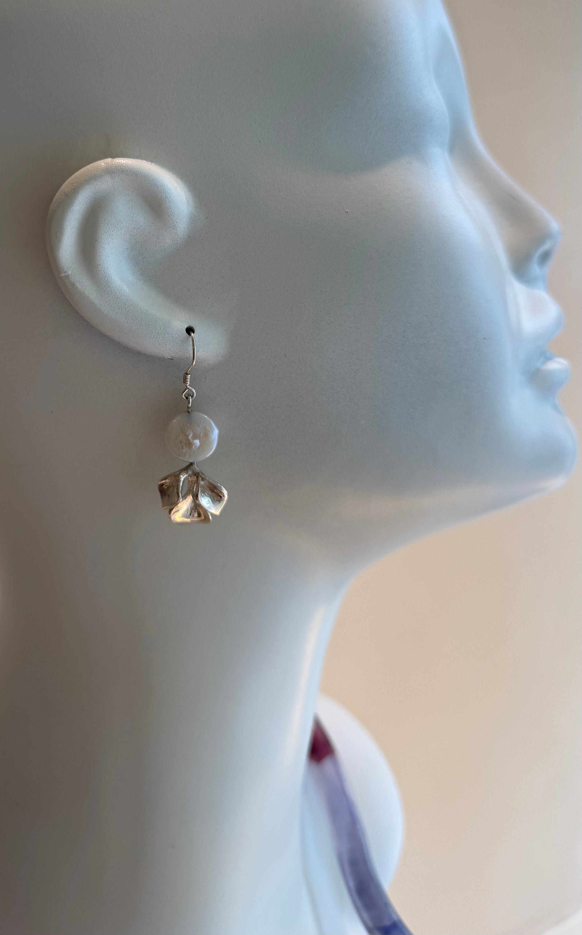 Silver Petal Earings