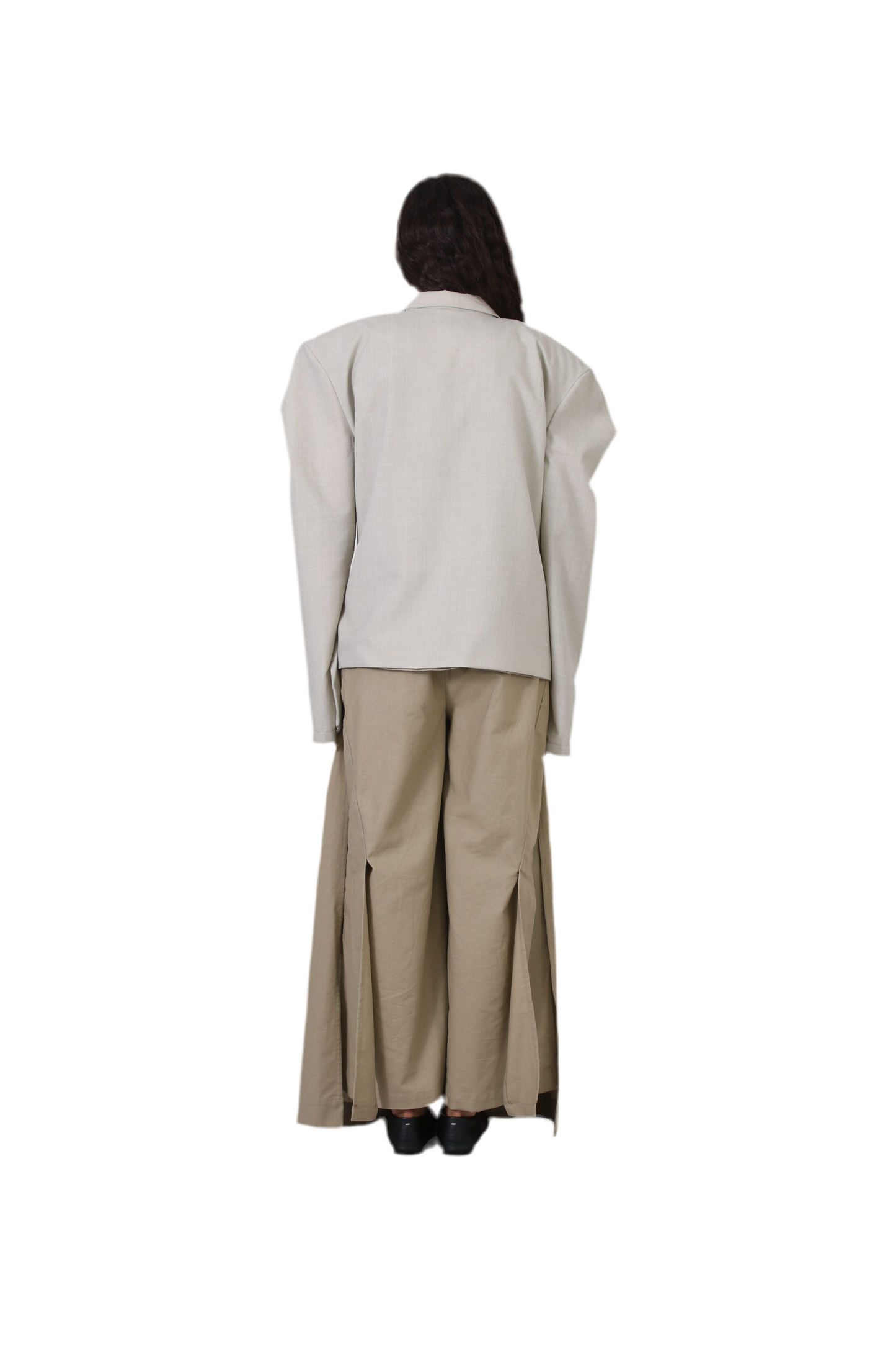 Linen Celestial slit Wide-Leg Pants