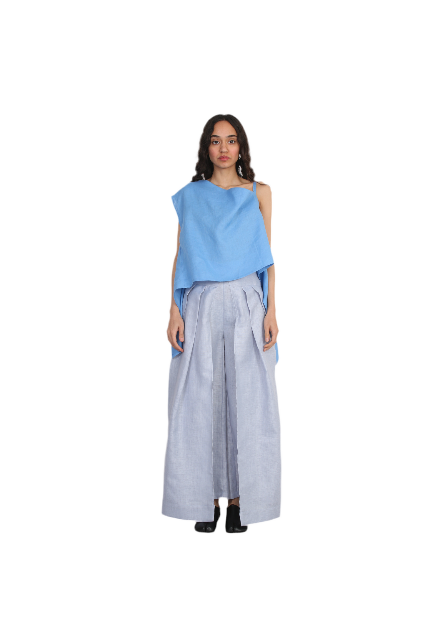 Linen Celestial slit Wide-Leg Pants