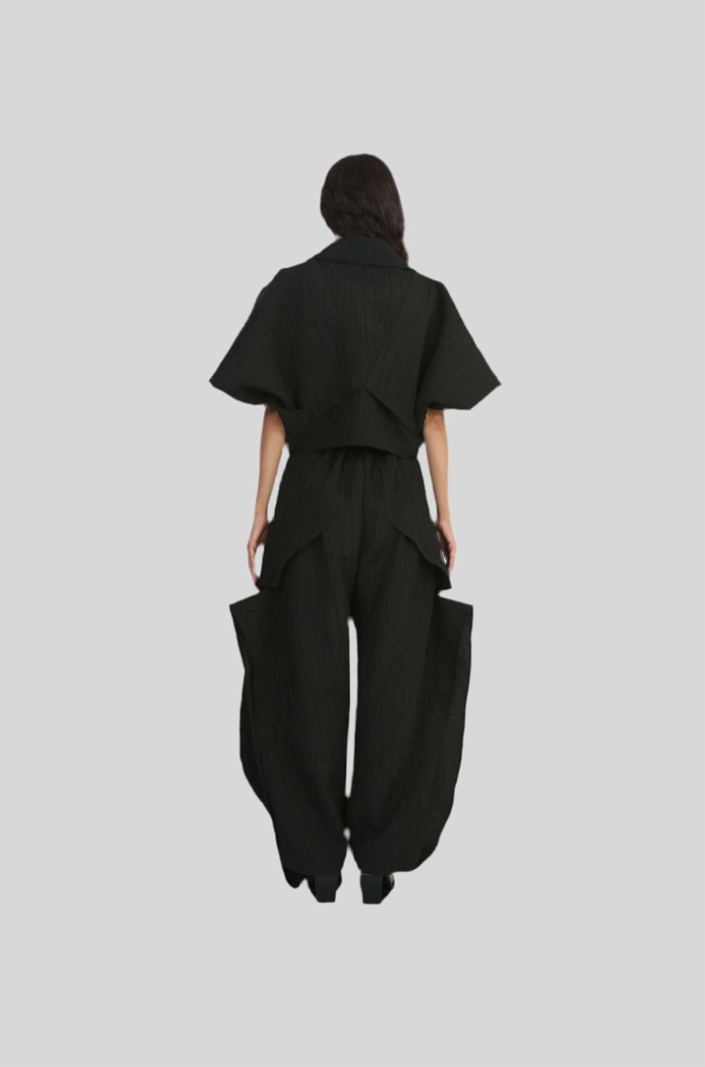 Eternal Fold Jacquard Cropped coat