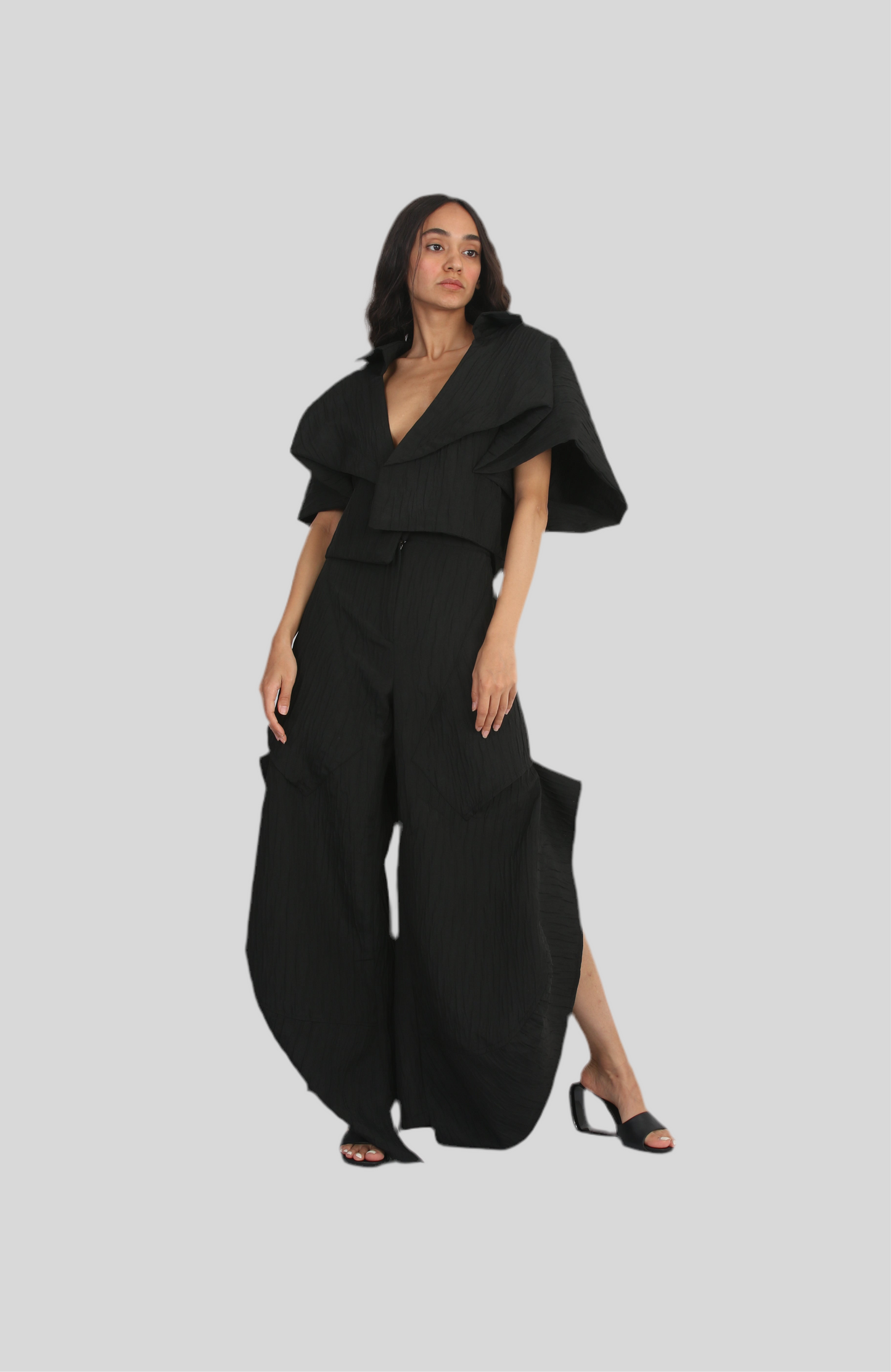 Eternal Fold Jacquard Cropped coat