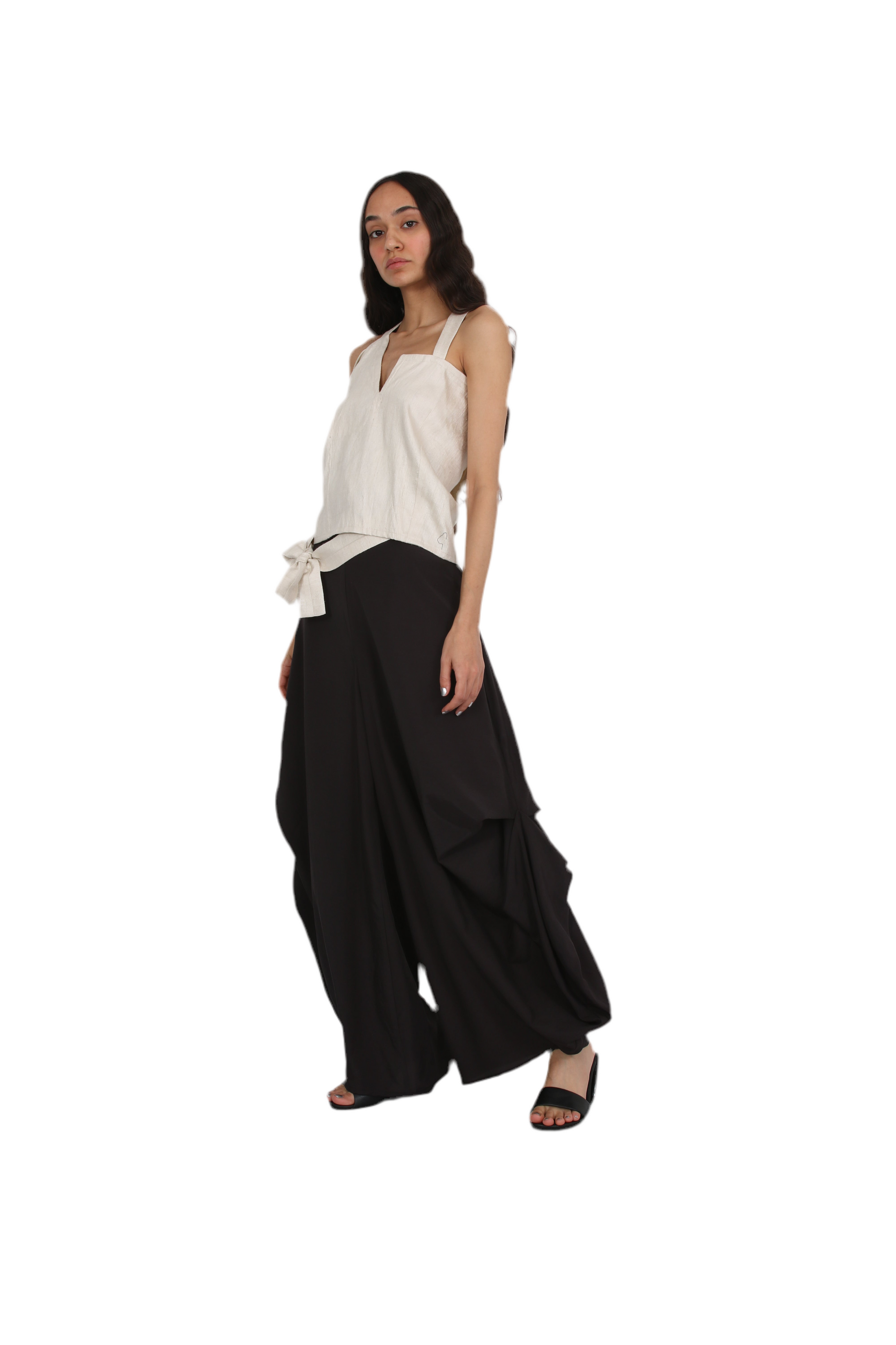 Tied Essence Top cream silk