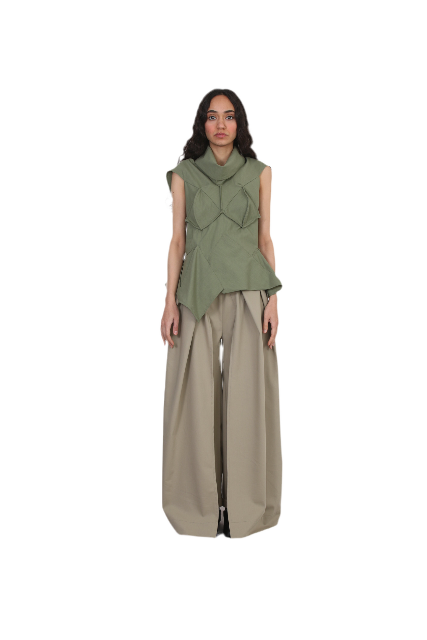Celestial slit Wide-Leg Pants