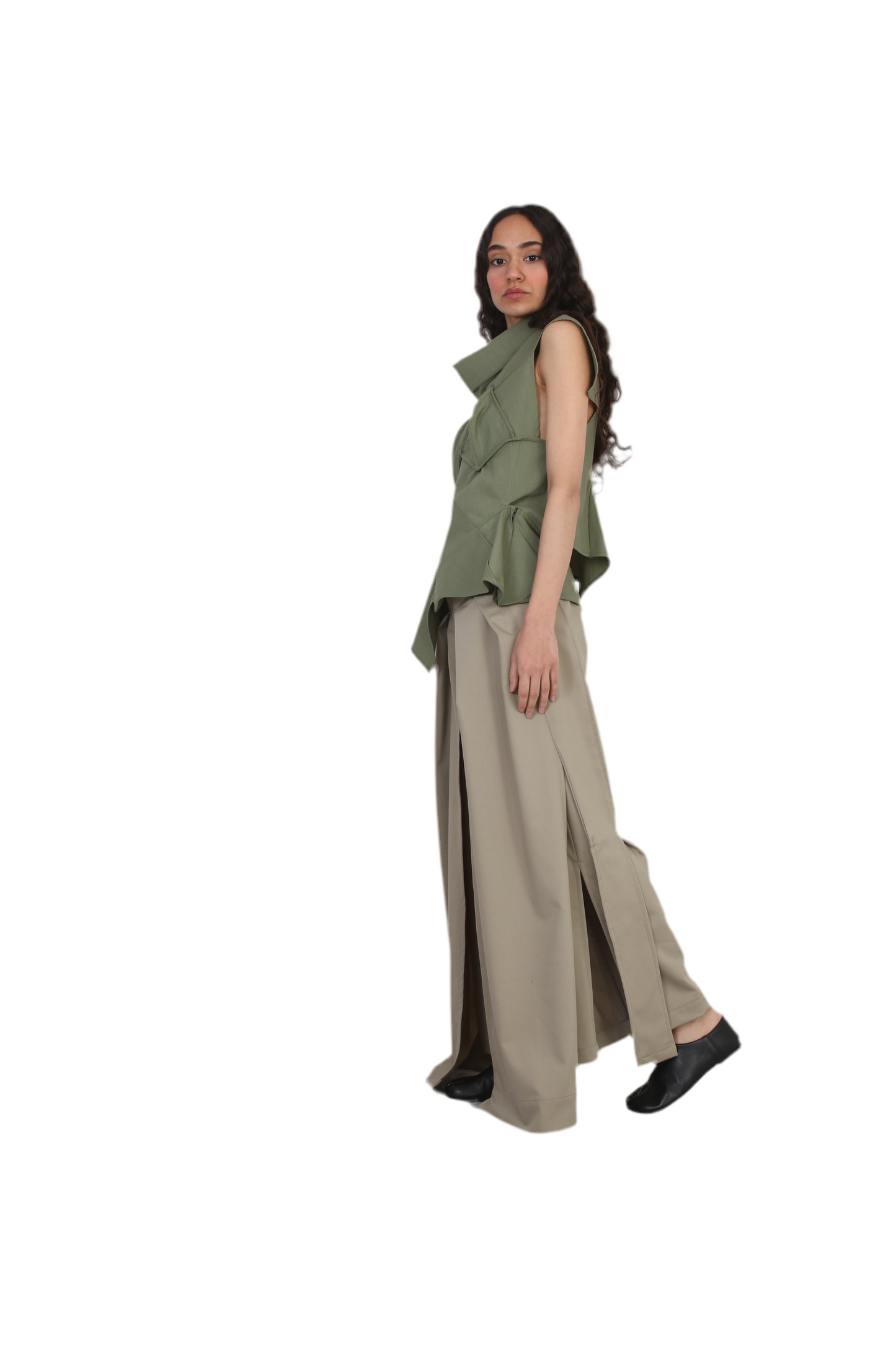 Celestial slit Wide-Leg Pants