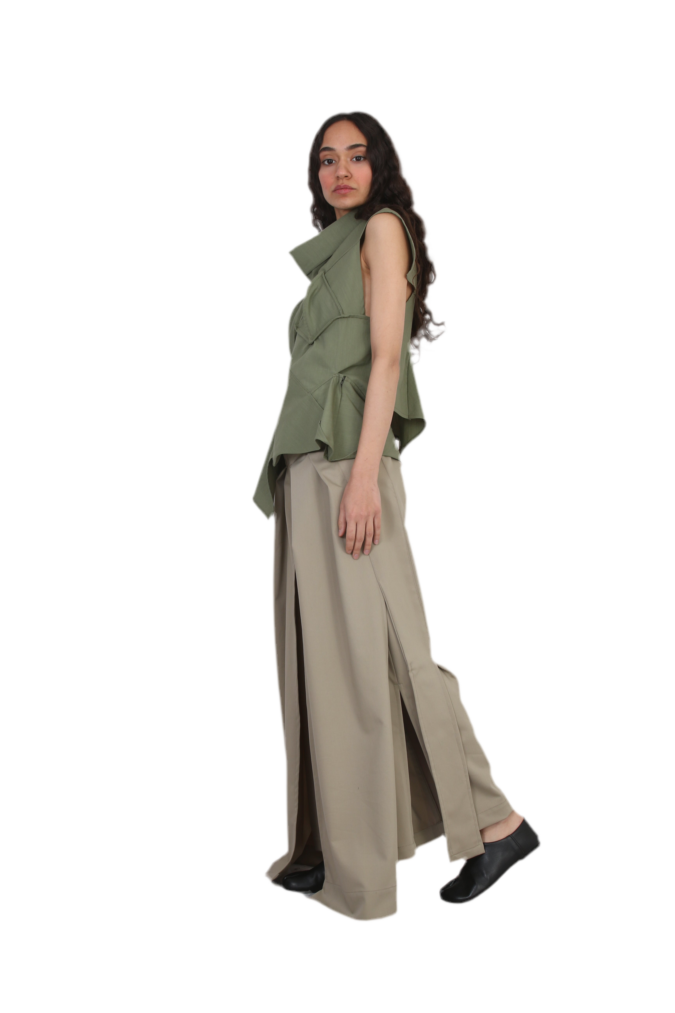 Celestial slit Wide-Leg Pants