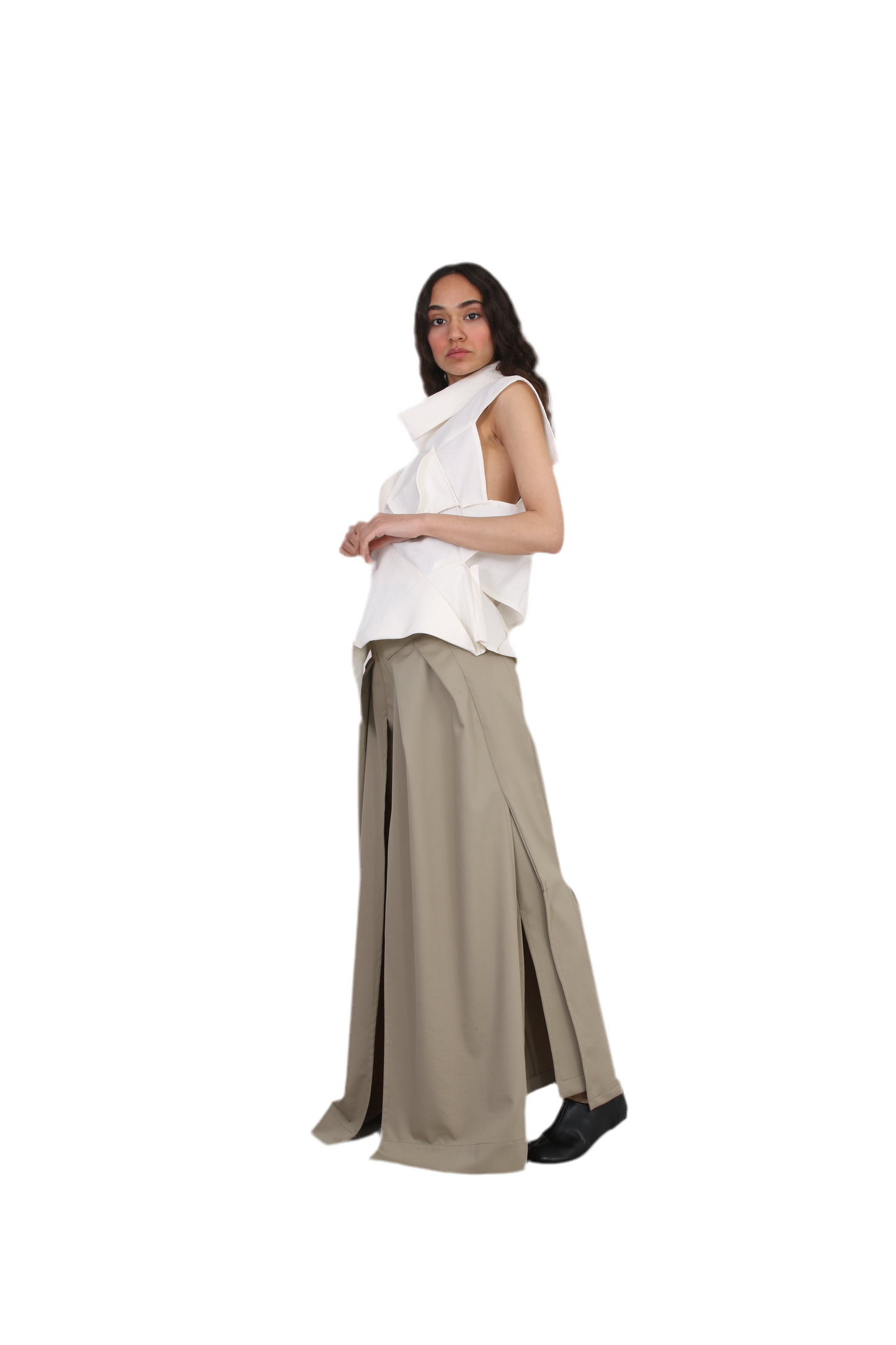 Celestial slit Wide-Leg Pants
