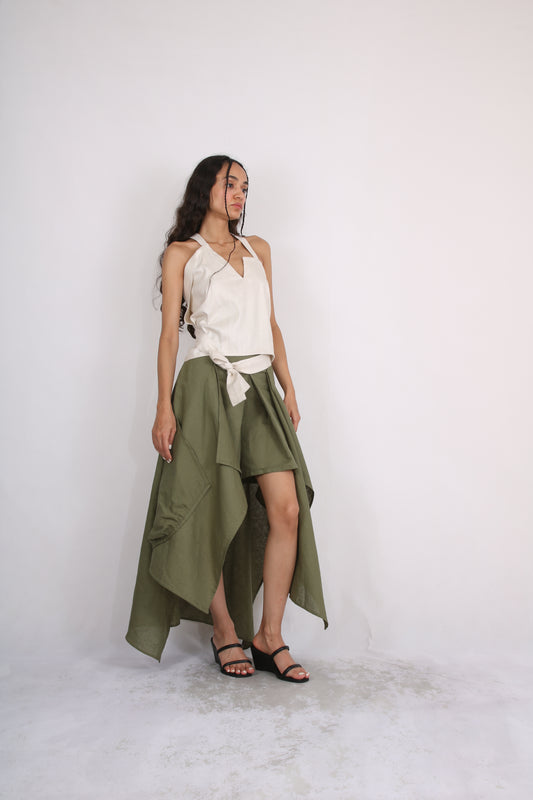 Tied Essence Top cream silk