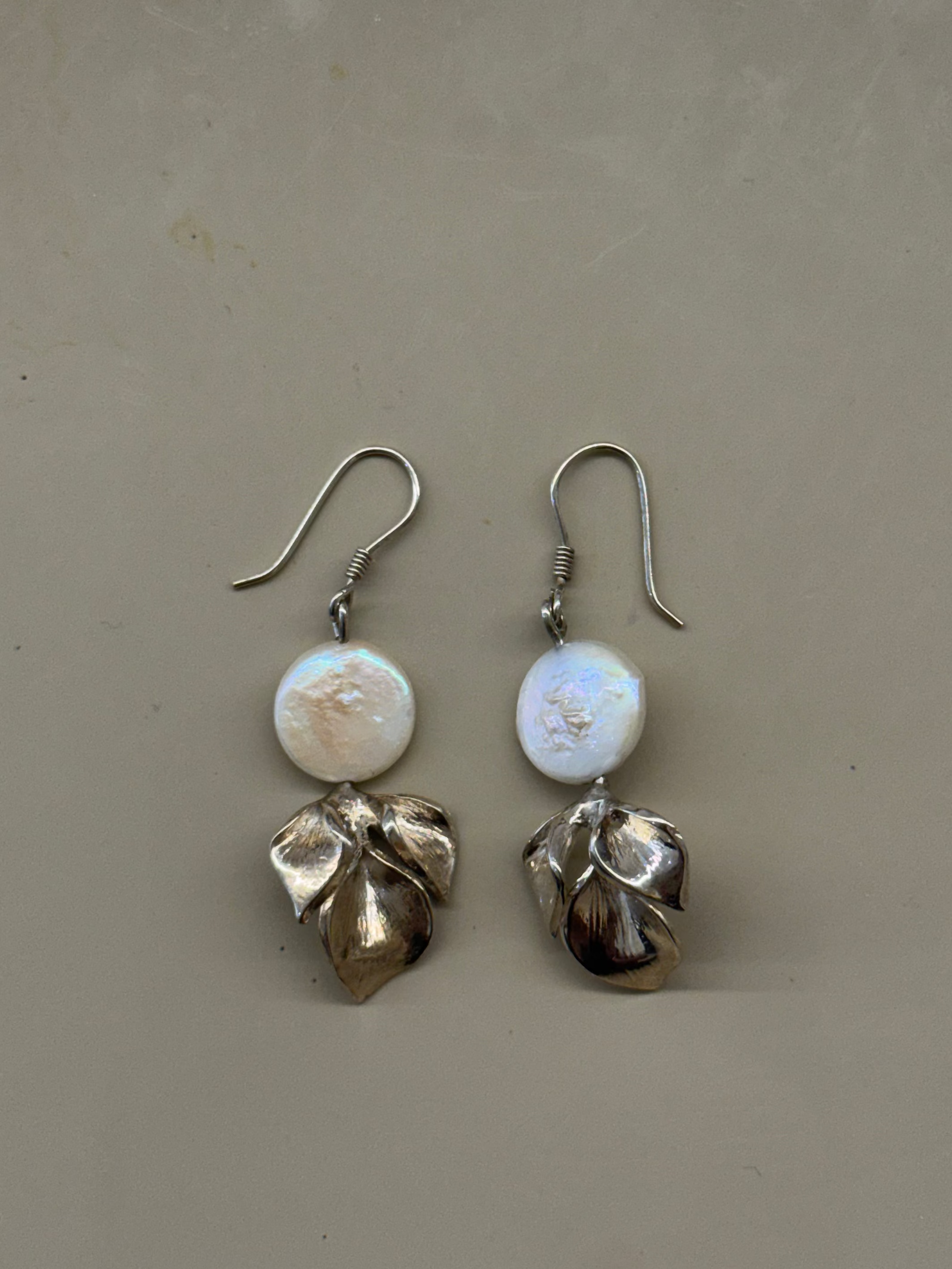 Silver Petal Earings