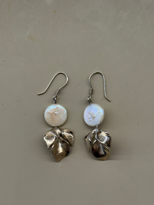 Silver Petal Earings
