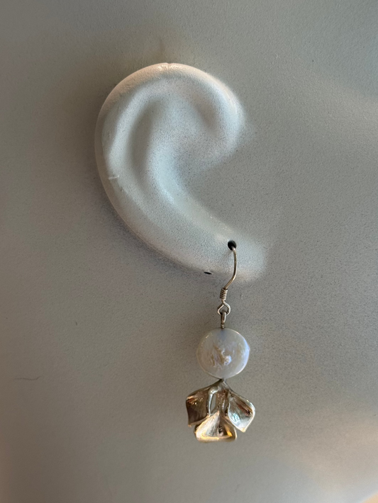 Silver Petal Earings
